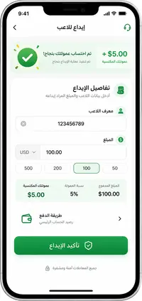 لوحة التحكم وعرض الرصيد المالي